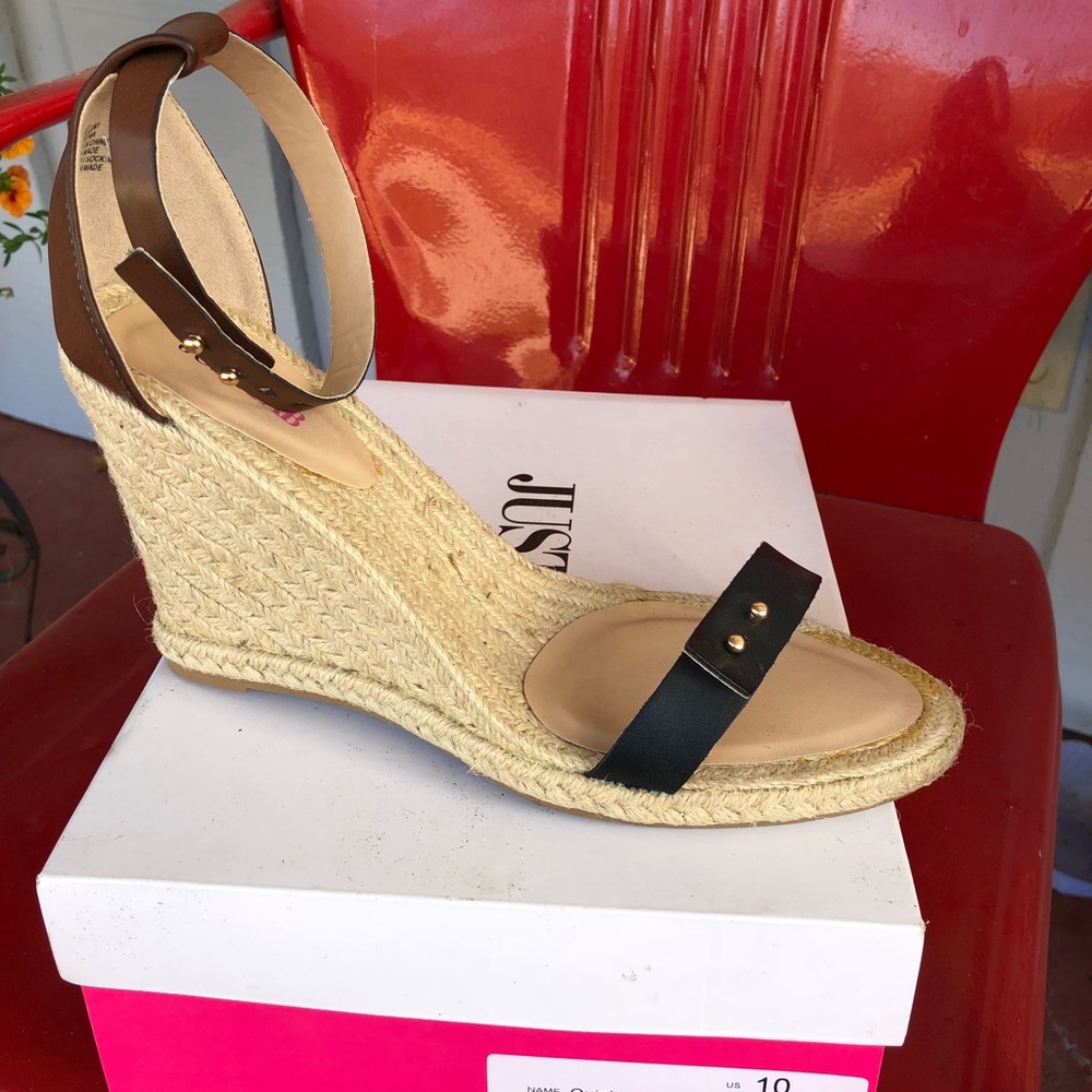 Sz 10 espadrille wedge sandals